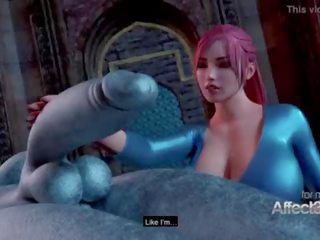 Big tits cutie awakening the futanari demon in a 3d animation